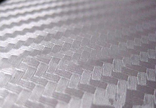 F & B LED LIGHTS Silver 3D Carbon Fiber Film Twill Weave Vinyl Sheet Roll Wrap (24" X 60", Silver)