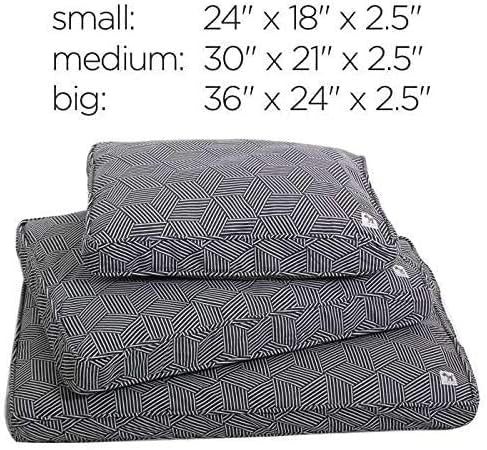 Molly Mutt Sheepy Wool-Filled Crate Pad, GOTS-Certified 100% Organic Cotton Canvas Cover with Soft 100% Natural Wool Insert, Ideal for Dog Bed or Kennel, Rough Gem, 42" x 28" x 2.5"