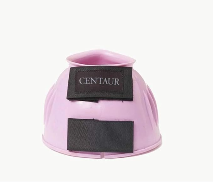 centaur PVC Ribbed Double Hook and Loop Bell Boots (Pink, Medium)