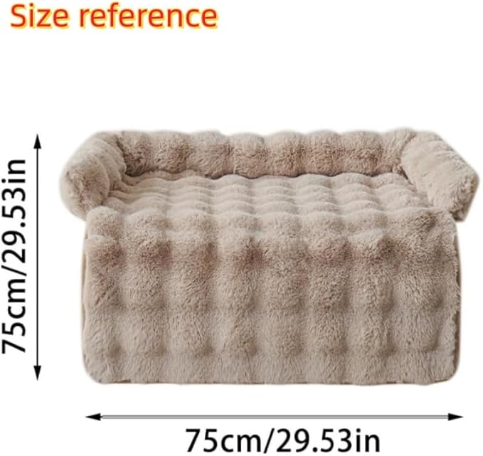Luxurious Cozy Dog Couch Bed, Plush Dog Mat for Furniture Protector and Car, Non Slip Washable Calming Winter Thickened Pet Bed with Pillows for Large Medium Small Dogs/Cats