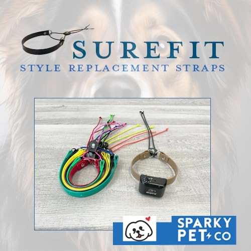 Sparky Pet Co - ECollar Replacement Strap -Black Surefit- Waterproof - Adjustable - Secure Nexus Wheel Lock - for Electronic Training & Invisible Fence Systems - 3/4" (Black)