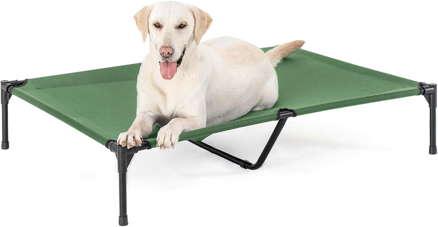 XL Elevated Dog Bed for Large Dogs, Extra Raised Dog Cot Beds, Heavy Duty Pet Cots with Durable Supportive Teslin Recyclable Mesh, Indoor & Outdoor Pet Bed