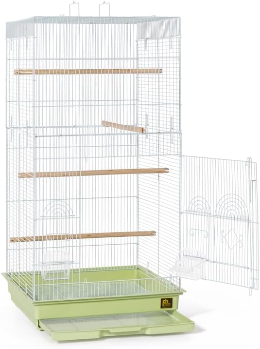 Neo-Classical Nostalgia Tall Cage with Elegant Design, Spacious Interior, Durable Construction, and Vertical Layout Sage Green
