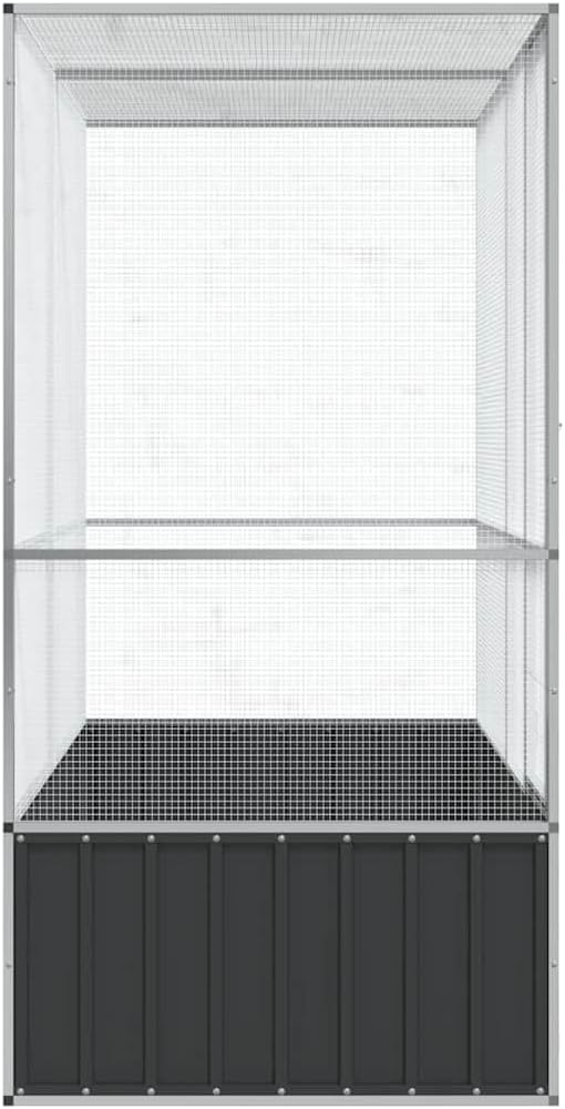 Outdoor Aviary Bird Cage, Galvanized Steel Outside Ample Activity Space Birdcage, 82.9"x42.1"x83.5", -259
