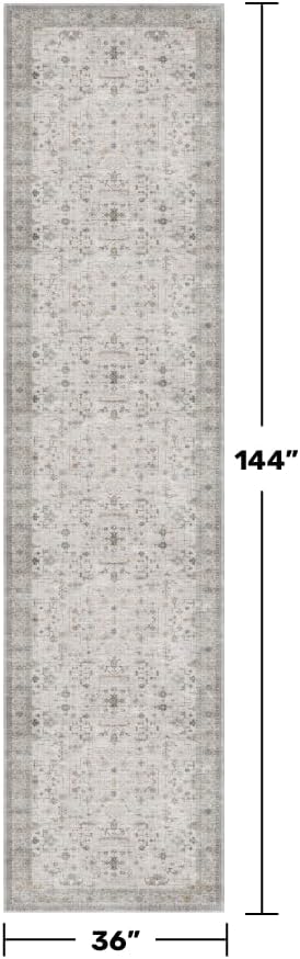 Hazo Haus Light Gray Kitchen Rug 12 ft Long