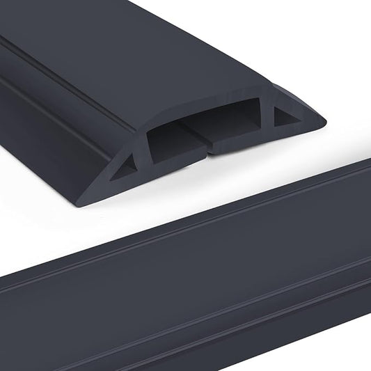 Eapele Floor Cord Cover 6.5ft Cord Covers for Wires on Floor, Heavy Duty Extension Cord Cover, Rubber Floor Cable Cover, Prevent Trip Hazard for Sidewalk Home Office Outdoor or Indoor Settings (Grey)