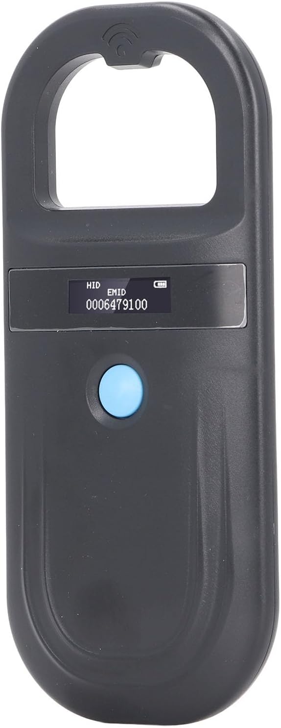 FILFEEL Pet Microchip Scanner, Handheld Animal ID Reader with USB Rechargeable 800mAh Battery and OLED Display, for Dog Cat Pig ISO11784 85 FDX B EMID