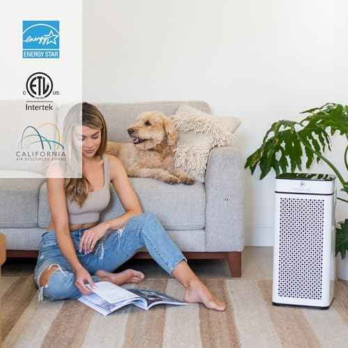 Medify MA-40 UV Light Air Purifier with HEPA Filter | 1,793 ft² Coverage in 1hr for Wildfires Smoke, Odors, Pollen, Pets | Quiet Removal to 0.3 Microns | White, 1-Pack