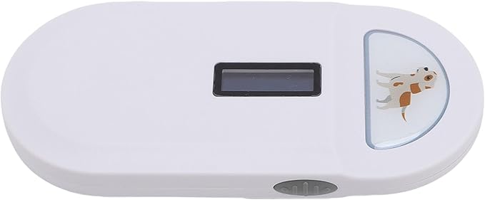 Pet Chip ID Scanner, Animal Tag Scanner with High Brightness Display, 800mAh Rechargeable Battery for FDX B & EMID Animal Management (White)