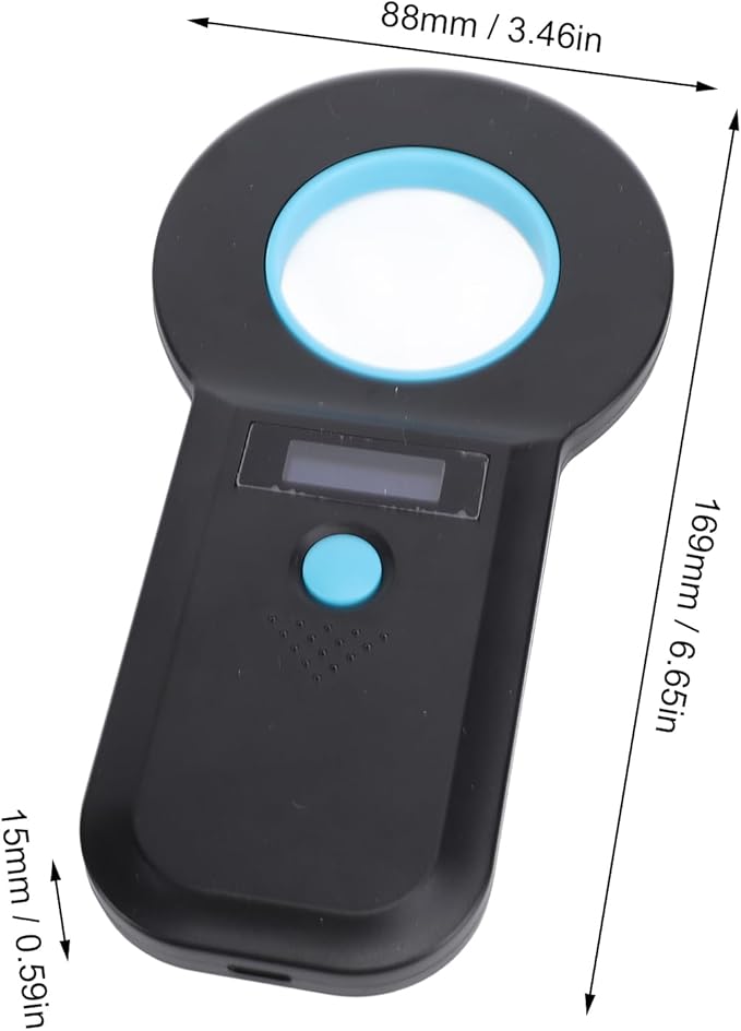 Zunate Pet Microchip Scanner, Portable Handheld Animal Chip Reader with Bluetooth and USB C for 134.2KHz 125KHz EMID FDXB, 128 Data Storage Capacity