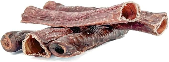 Bully Bunches 6 Inch Beef Trachea Wrapped in Jerky Dog Chews - Long Lasting Natural Dog Treats for Small & Medium Dogs, High Protein Crunchy Chew with Natural Collagen & Joint Support - 8 Pack