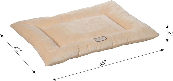 Large Dog Bed Mat - Soft Pet Cushion Pad for Crate - 35" L x 22" W - Plush Comfort for Big Breeds