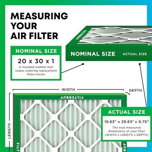 Filterbuy 20x30x1 MERV 8 Pleated HVAC Air Filters, 6-Pack