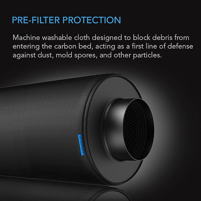 AC Infinity Pre-Filter Cloth 4”, Replacement Inline Filter Sleeve 2-Pack