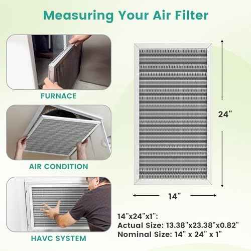 14x24x1 MERV 8 Washable Electrostatic HVAC Furnace Air Filter