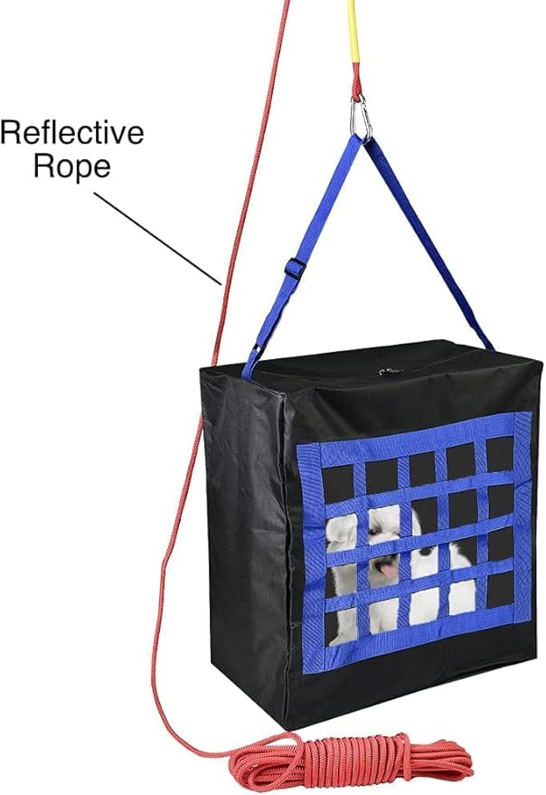 Pet Fire Rescue Bag Large up to 90 pounds - Pet Evacuation Kit - Emergency Pet Carrier - Fire Survival Tool for Dogs, Cats - Large Dog Backpack - 50ft Rope Included - Life-Saving & Compact