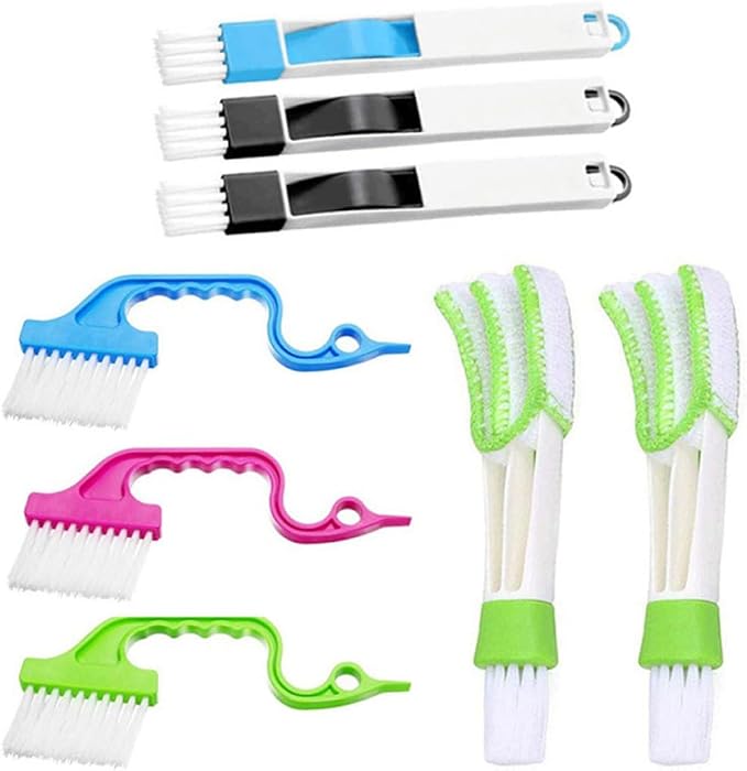 Ciieeo 8pcs Window Groove Cleaning Brush Set
