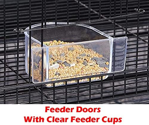 Lot of Breeding Flight Bird Cage for Aviaries Canaries Budgies Finches Lovebird Parakeet (30"x18"x18" Black with Divider)