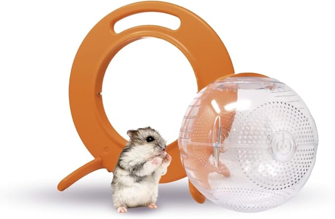 The Halo Small Pet Carrier and Hamster Exercise Ball – Safe, Portable & Breathable Design with Kick-Out Stands – Hamster Carrier & Accessories for Dwarf Hamsters, Mice & Gerbils