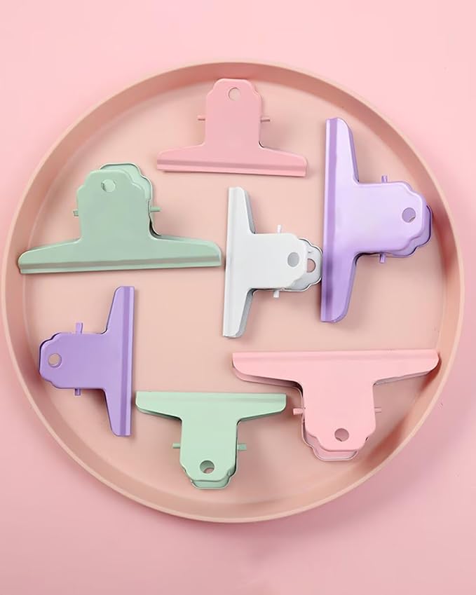 2PCS Extra Large Binder Clips Metal Bulldog Clips Large Paper Clamps Holder Chip Clips for Home School Office Drawing Bag Pink 3inch