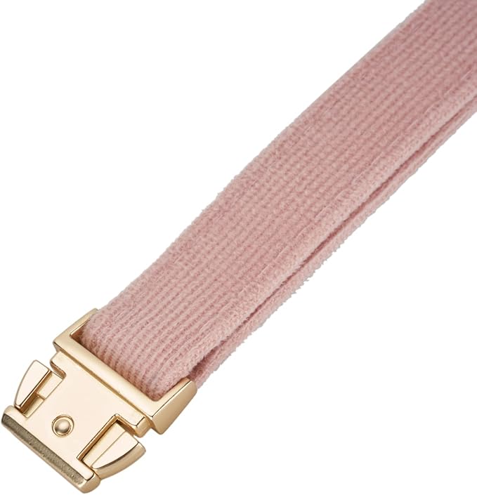 Soft Cotton Dog Collar with Metal Buckle Adjustable Heavy Duty Comfy Corduroy Collars for Small Medium Large Dogs,Light Pink,Medium