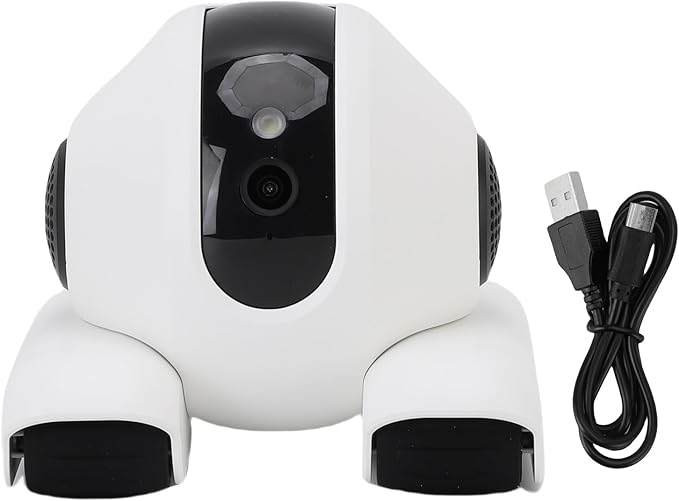 Pet Camera, 1920x1080 HD 2 Way Talk Motion Detection Auto Cruise 360 Rotation, with 6 Actions 8 Sounds for Cats and Dogs, APP Control Storage Indoor Security Camera (32G)