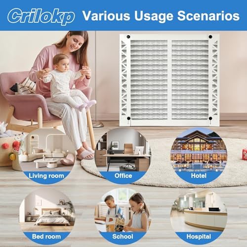 2 Pack 410 Replacement Filter Compatible with AprilAire Whole House Air Purifiers Model 1410, 1610, 2410, 2416, 3410, 4400, Size:16x25x4(15.5" x 27.36" x 3.77") MERV 11 Pleated HVAC AC Furnace Filter