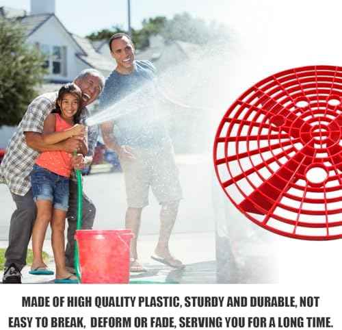 2-Pack Car Wash Bucket Insert, Car Wash Grit Filter Trap Dirt Fits 12 Inches Diameter Bucket, Insert for Automotive Detailing and Cleaning, Car Accessories (Red)