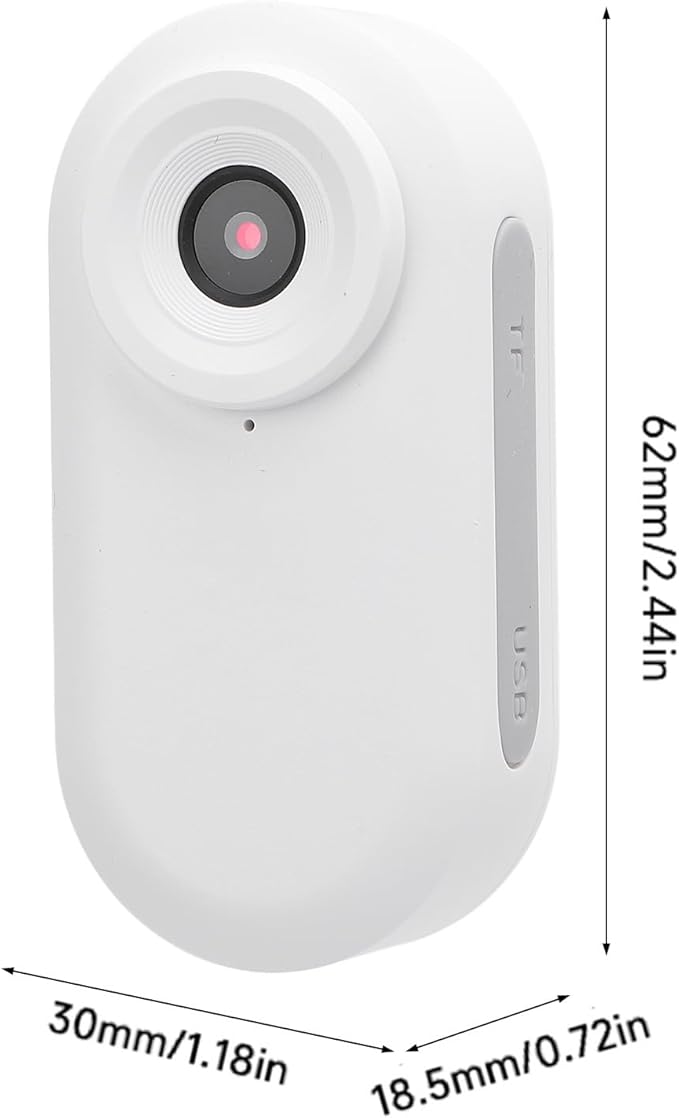 Pongnas Pet Camera Collar, 1080P HD Video Recording with Anti Shake, 0.96 Inch IPS Color Screen, Wide Angle Lens, Magnetic Mount, for Cycling Outdoor Pets (White)