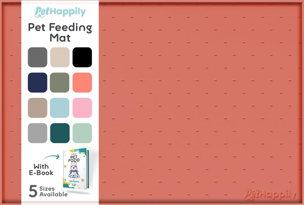 Dog Food Mat - Raised Edges Dogs Mat for Food and Water Prevent Spill, Waterproof Cat Food Mats Protect Floors, Easy Clean Dog Bowl Mats for Food and Water, Silicone Pet Food Tray