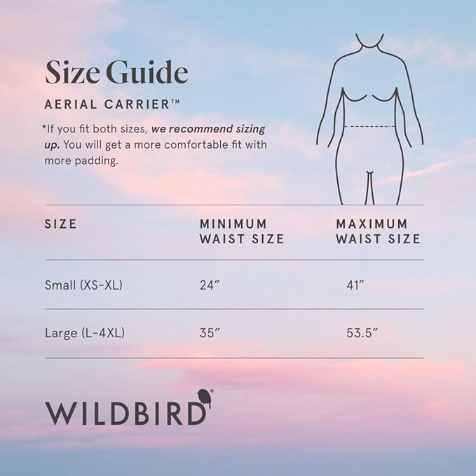 WildBird - Aerial Buckle Carrier - 2-24 Months - Large (L-4XL) Willow - Front or Back Carry - Cross Straps, Lumbar Support, Headrest - Hip Healthy - Baby Carrier - Baby Essentials - New Mom Gifts