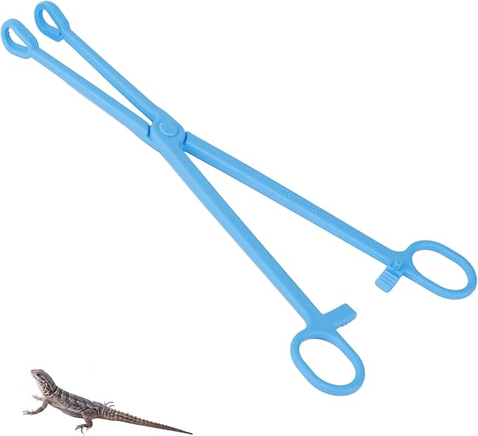 RUIAN 9.64in Reptile Feeding Clip, Plastic Tongs, Safe, Comfortable, for Tortoise, Lizard & More，Clip Reptile Plastic Tweezers Tongs
