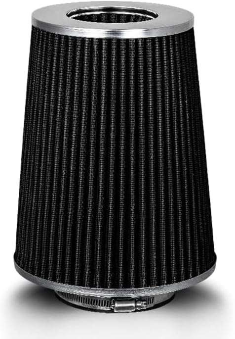 BLACK 4" 102 mm Inlet Truck Air Cone Replacement Performance Washable Clamp-On