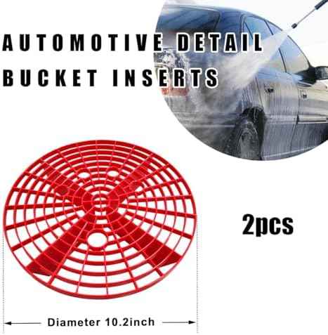2-Pack Car Wash Bucket Insert, Car Wash Grit Filter Trap Dirt Fits 12 Inches Diameter Bucket, Insert for Automotive Detailing and Cleaning, Car Accessories (Red)