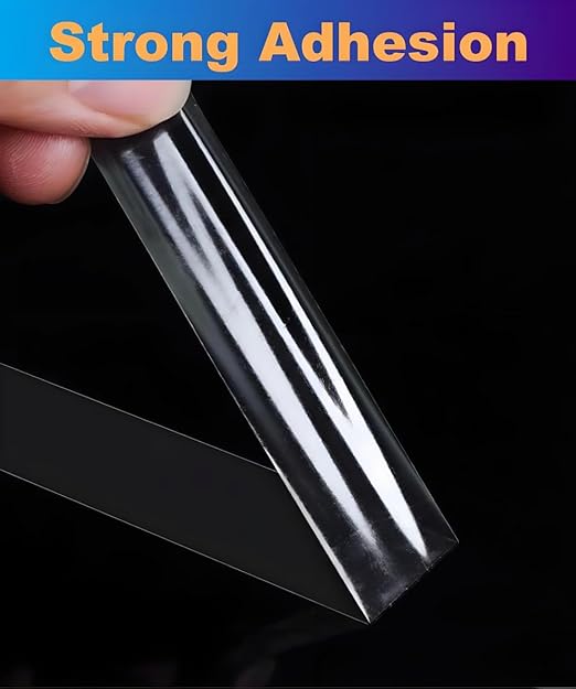 Ultra-Thin Double Sided Tape 1/2 inch by 66FT Two Sides Sticky Tape with Transparent Adhesive, for DIY Arts & Crafts, Scrapbook, Gift Wrap, Card Making, Fixed Clothes, Wall Poster Mounting, LED Strips