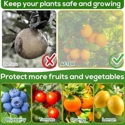 7.8 x 7.8 ft Large Fruit Tree Netting Cover with Zipper and Drawstring,Garden Insect Netting Plant Cover Transparent Bird Plant Barrier Flower Fruit Mesh Screen for Preventing Deer Squirrel Bugs