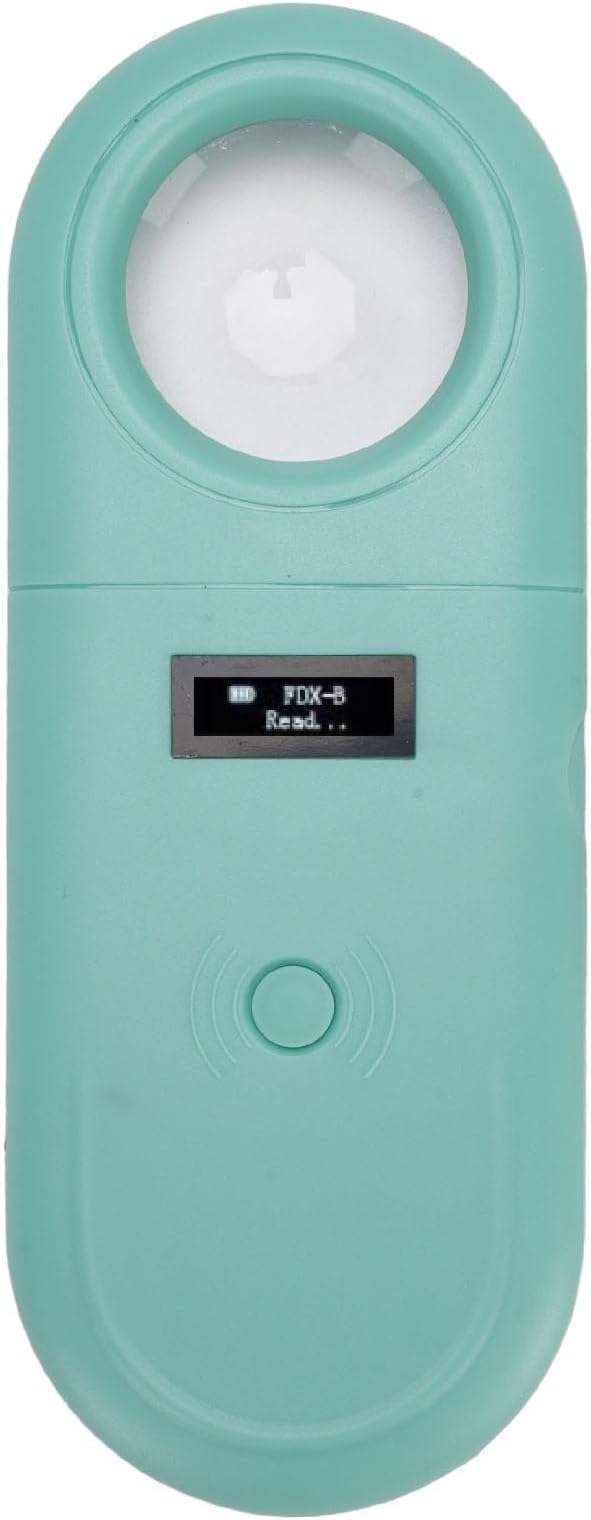 Greensen Microchip Reader, Rechargeable Handheld Pet Scanner with 1.44IN TFT Display and LED Light for Dogs Cats Pigs Animal Identification ISO11784 ISO11785