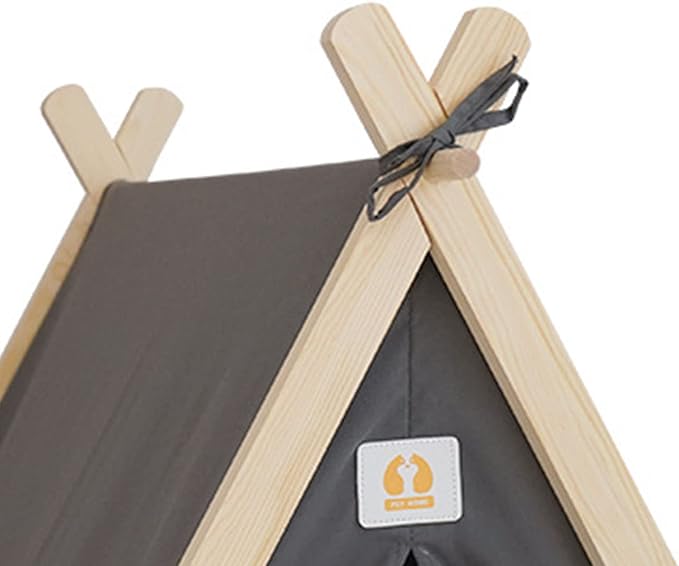 Pet Teepee Tent, Soft Large Space Portable Universal Pet Tent Bed, Cat Sleeping Bed, Cat Nest, Pet Mat beds Furniture, Pet Bed for Dogs Cats Resting Playing(Grey)