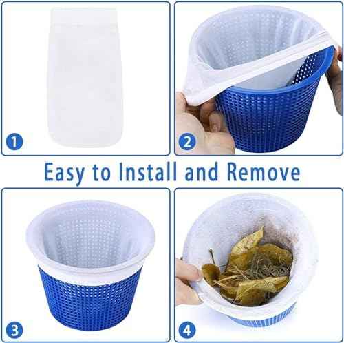 100-Pack Pool Skimmer Socks, Pool Filter Socks Works Perfect with Pool Skimmer for Inground and Above Ground Pool Skimmer Basket/ Hot Tub Filter, Ultra Fine Mesh Socks Filter Debris and Leaves