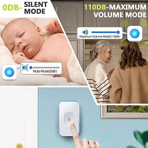 Wireless Doorbell Plug in 1200feet wireless door bell Battery Operated