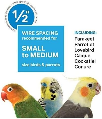 Artisanal Attic Square Roof Bird Cage with Unique Square Roof Design, Durable Construction, Spacious Interior Black