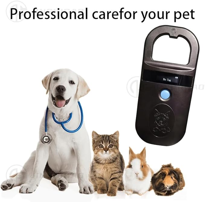 Pet ID Microchip Scanner 190A ISO11784/85/FDX-B/EMID AnimalHandheld Reader, 134.2kHz PetID Scanner Rechargeable Animal Chip Registration,for Dog/Cat/Pig/Animal