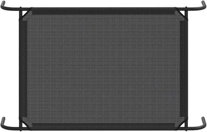 Elevated Dog Bed for Large Pets, Breathable Textilene Outdoor Raised Pet Cot with Powder-Coated Steel Frame, Durable Rectangular Cooling Bed for Garden and Patio, Black