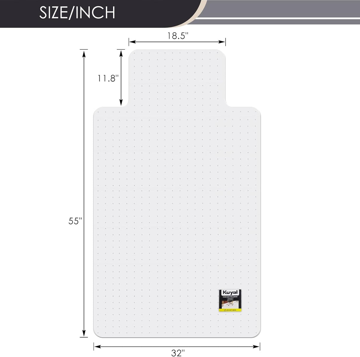 Kuyal Office Chair Mat for Carpet, Clear Heavy Duty Computer Chair Mat