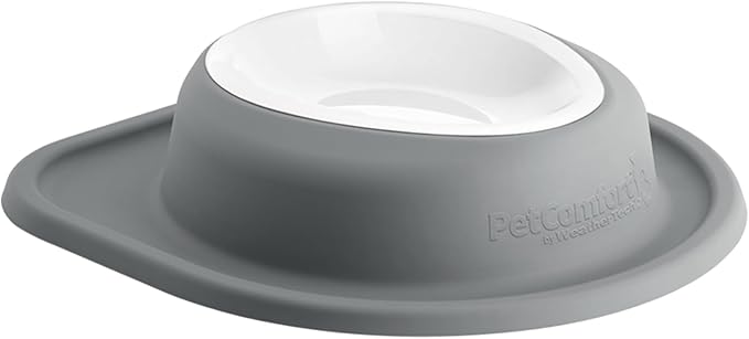 WeatherTech Single Low Pet Feeding System w/Plastic Dog/Cat Bowls - 32 oz (4 Cups) Dark Grey (PSL3203DG)
