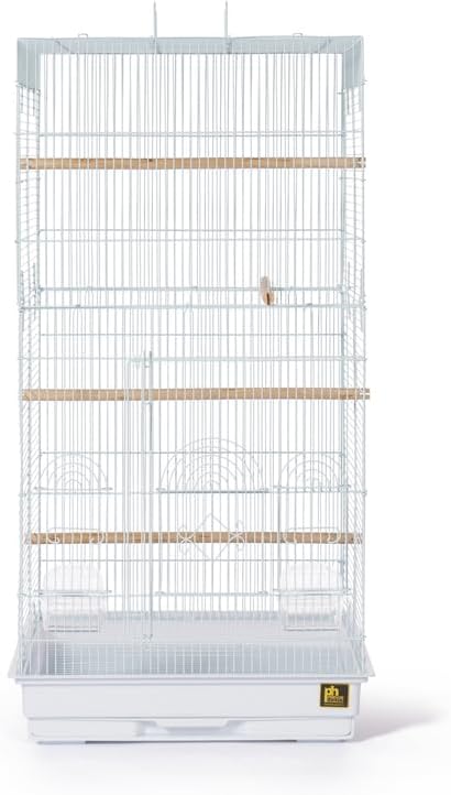 Neo-Classical Nostalgia Tall Cage with Elegant Design, Spacious Interior, Durable Construction, and Vertical Layout White
