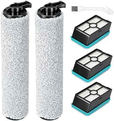5-Pack 3831 Brush Roll and Filter for Bissell Crosswave Hard Floor Expert Vacuum 3831 HF2 3845N 3847 3848, 2 Brush Rolls + 3 Filters, Wet Dry Vacuum Accessory Kit
