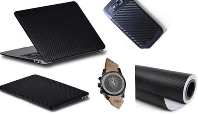 3D Black Carbon Fiber Vinyl Bubble Car Wrap Film Automotive DIY Decals (96" x 60" / 8 FT x 5 FT)