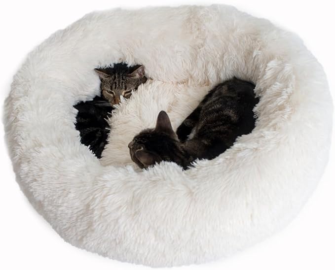 Tuscan Treats Cuddler Pet Bed - 28" L x 28" W x 9" H Ultra-Plush and Soft for Cats and Small Dogs, Skid and Water-Resistant Base, Machine Washable, 3.5 lbs