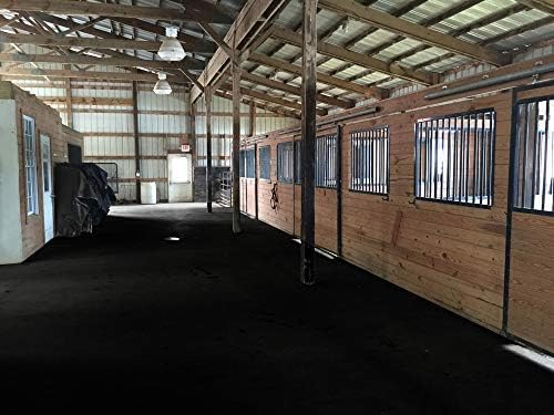 American Floor Mats - Heavy Duty Horse Stall Tiles - Thick, Durable Rubber Flooring - Solid Black - 6' x 6' Set of 9 Tiles (2' x 2' Each, 0.75" Thick)